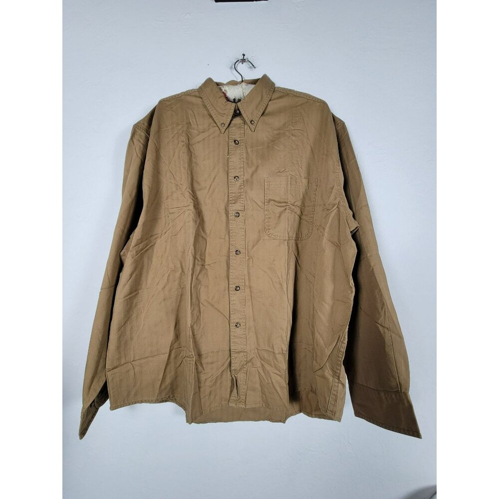 Shaver Lake Men's Long Sleeve Outdoor Collared Button Up Shirt Brown XL NEW